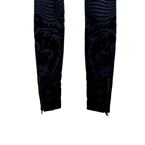 Ralph Lauren Womens Purple Label Elastic Waist Slim Velvet Floral Dress Slacks - Picture 7 of 9